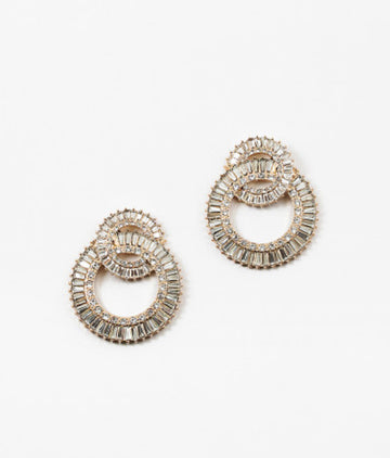 Crystal Door Knocker Circle Earrings