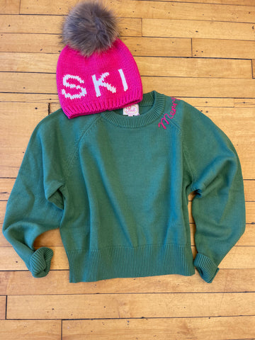Merry -embroidered 100% cotton sweater