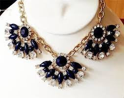 Triple Navy Clusters Necklace - Pink Pineapple Shop